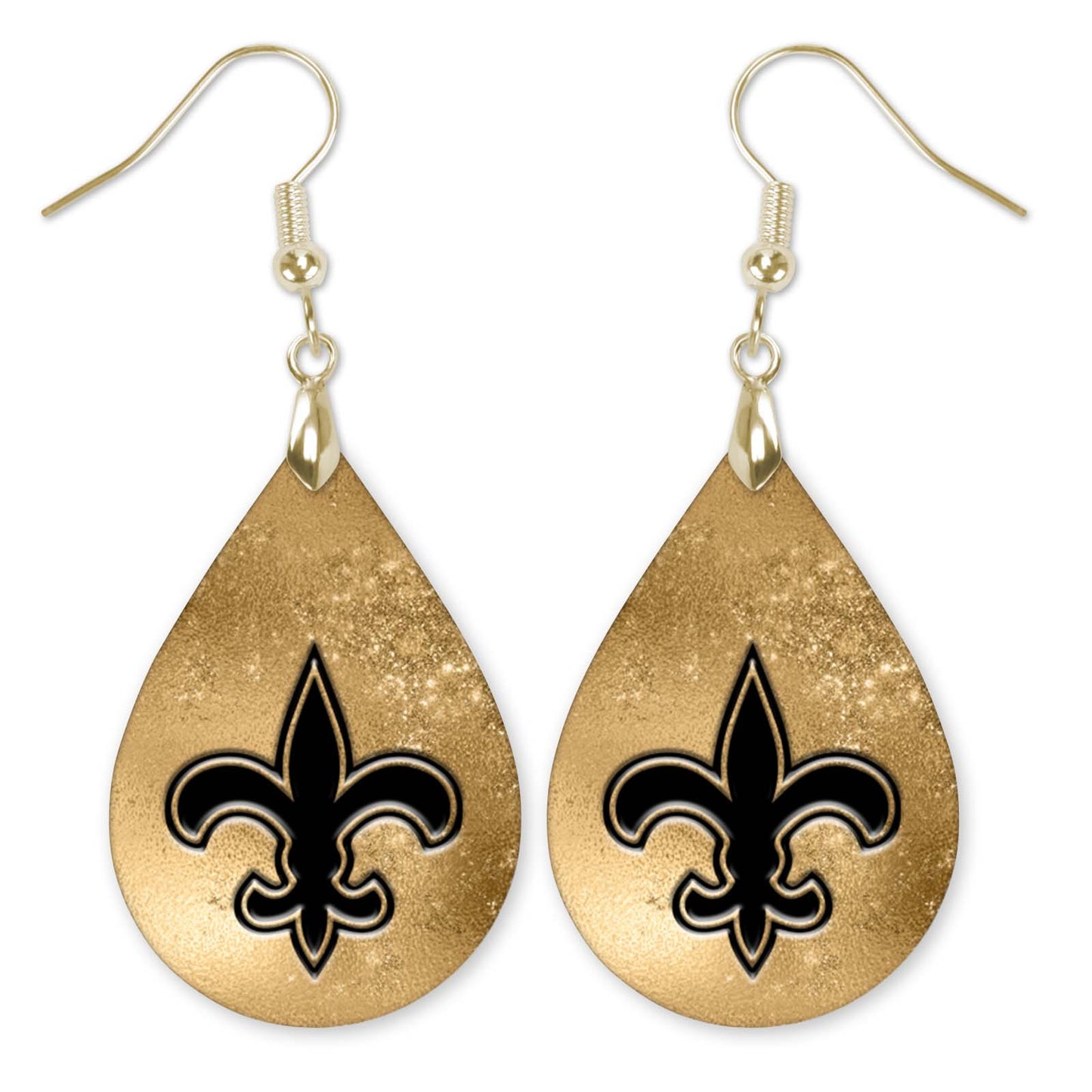 Handmade Fleur de Lis Earrings in Gold and Black | Mardi Gras Festival Special
