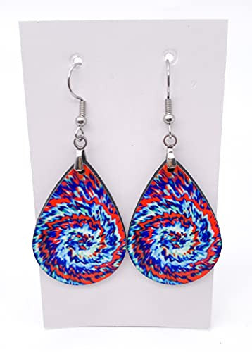 Tie Dye Hippie Hipster Boho Teardrop Dangle Earrings
