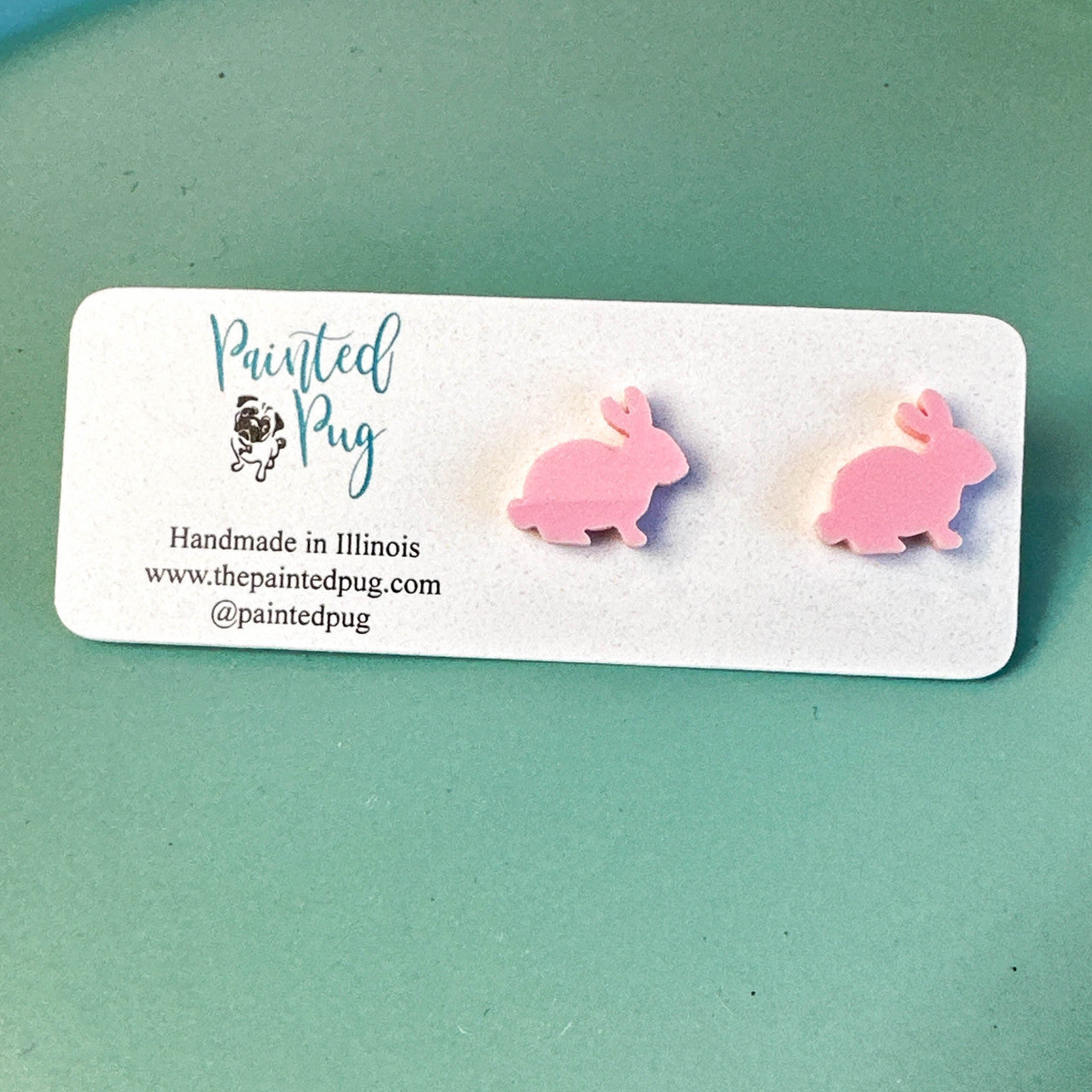 Easter Bunny Pink Stud Earrings