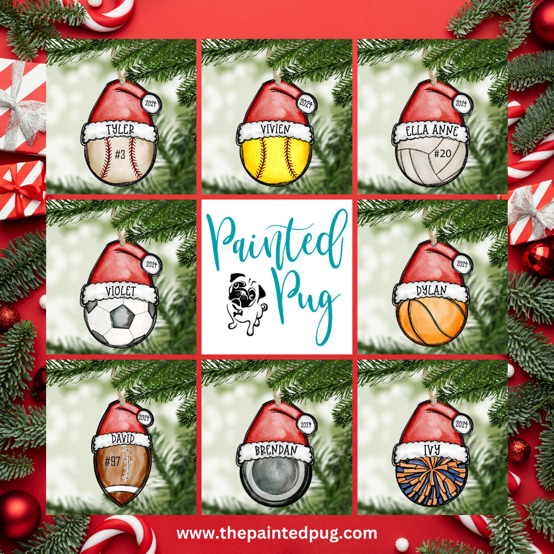 Personalized Baseball Ornament – Custom Name, Number & Year