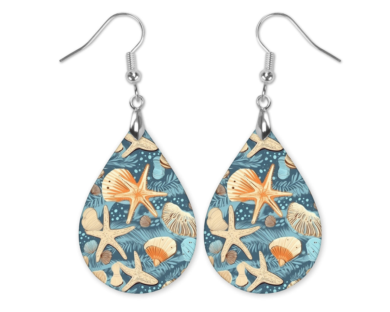 Beach Starfish Teardrop Earrings