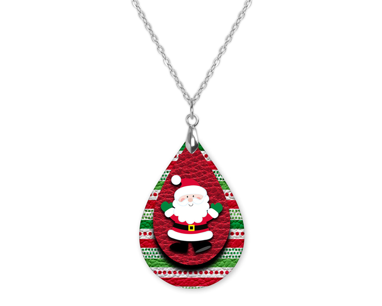 Cute Santa Teardrop Shape Necklace