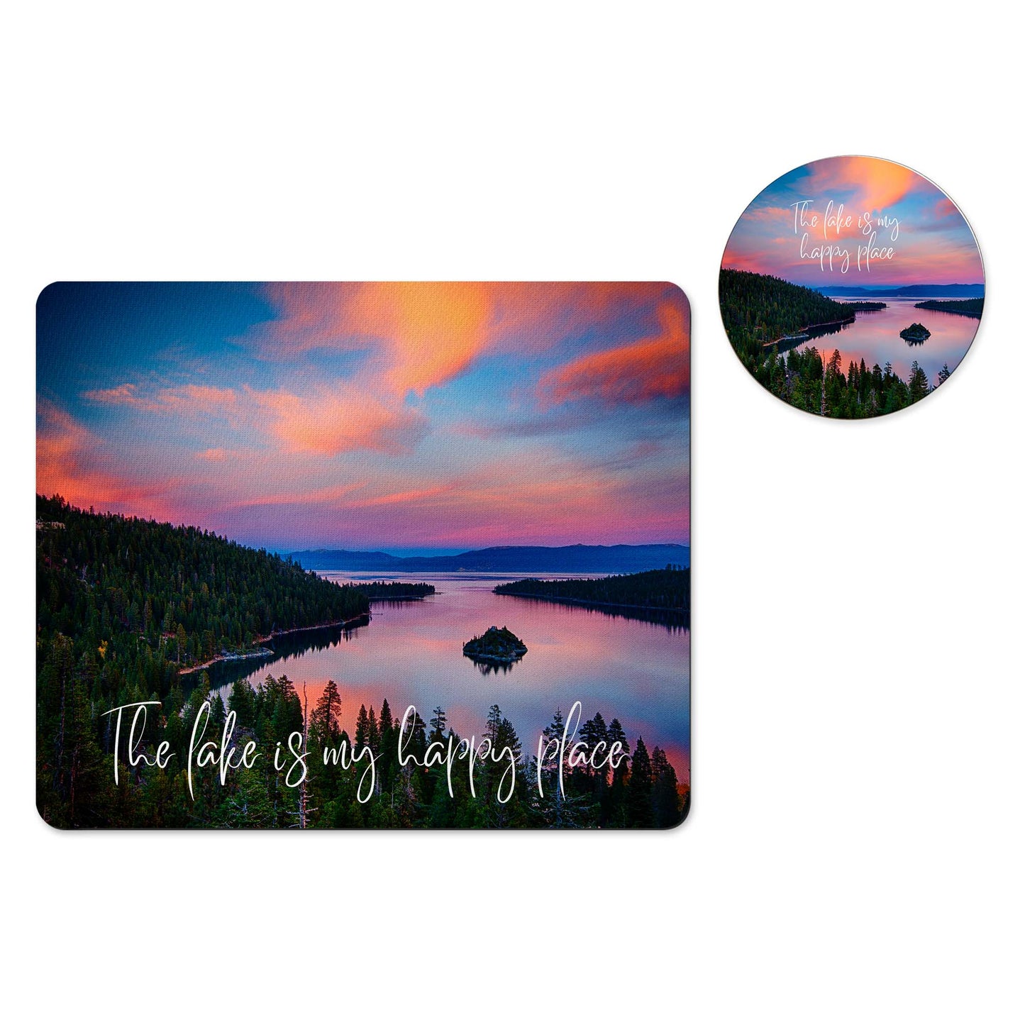 Lake Life Mousepad Coaster Set