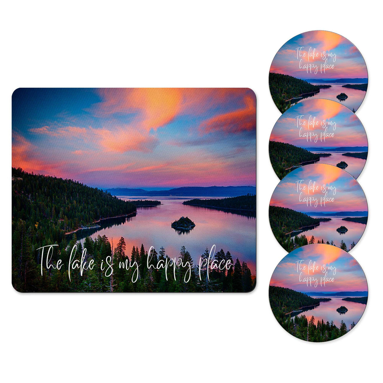 Lake Life Mousepad Coaster Set