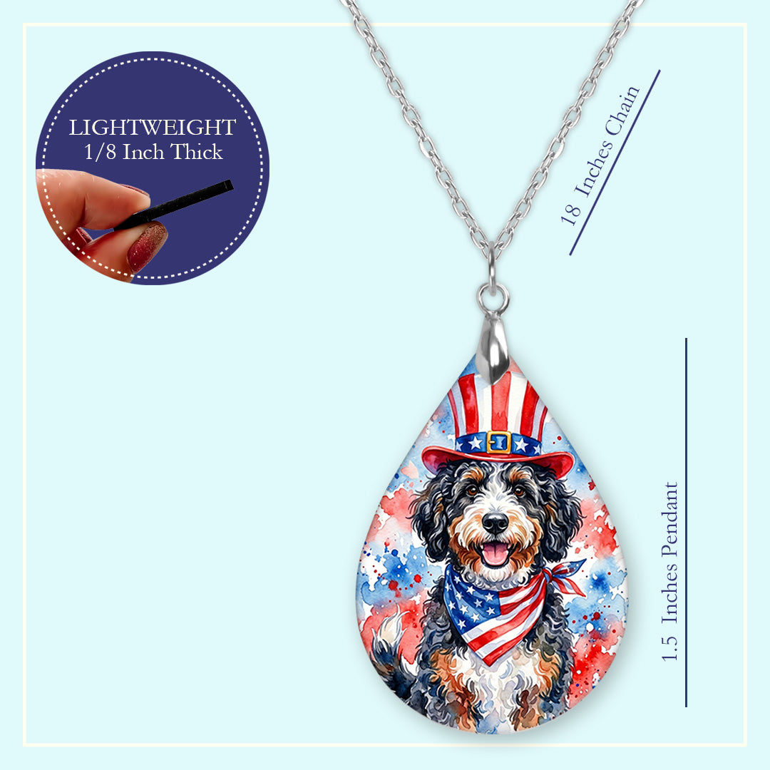 Bernedoodle 4th of July Earrings – Patriotic Dog Mom
