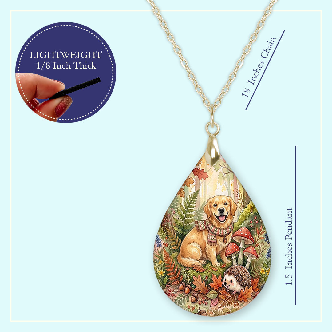Necklace size guide: 18 inch chain, 1.5 inch pendant, lightweight