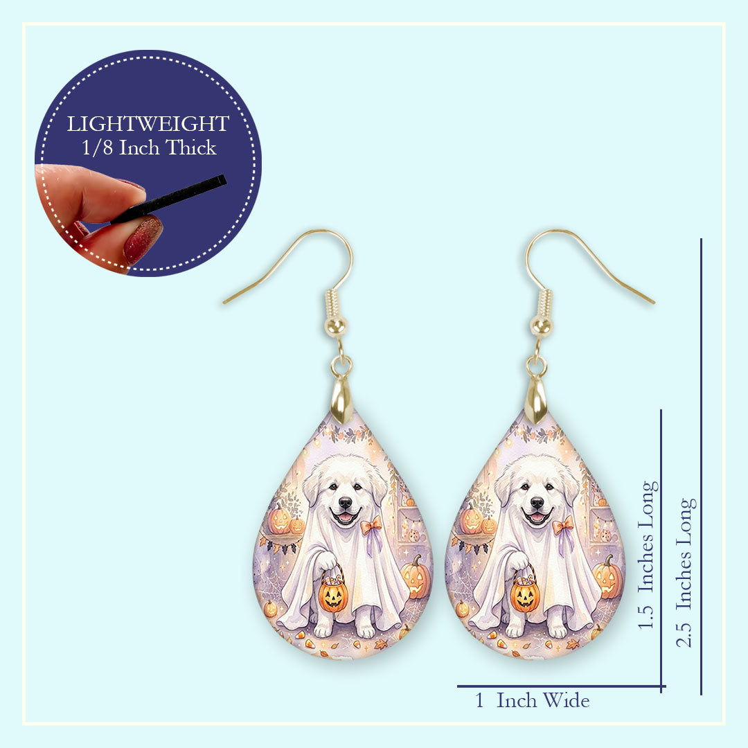 Size chart for Mini 1.5 inch and Large 2.25 inch teardrop earrings