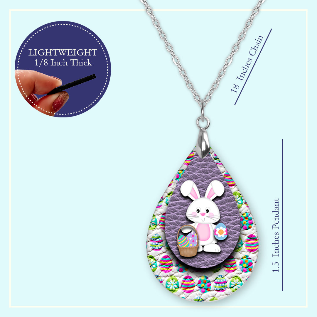 Easter Bunny Teardrop Earrings – Colorful Eggs