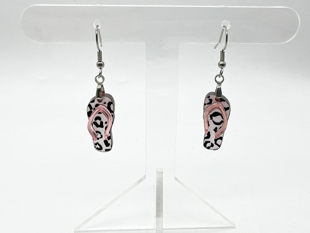 Leopard Print Flip Flop Earrings for Women
