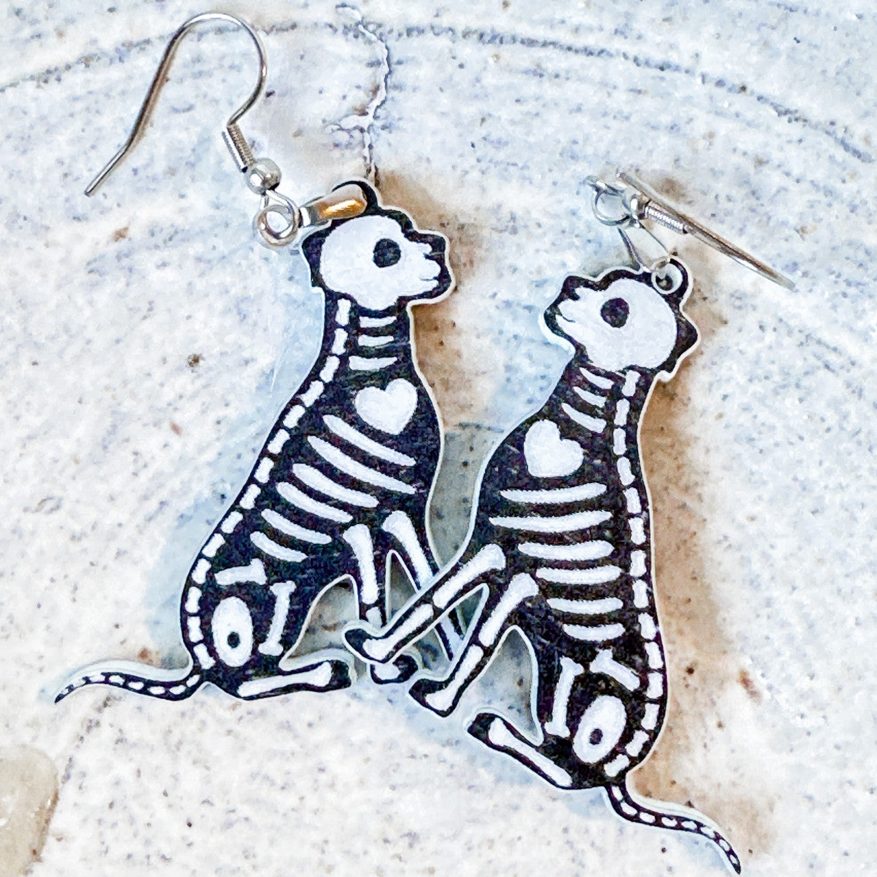 Dog Skeleton Halloween Dangle Earrings for Women
