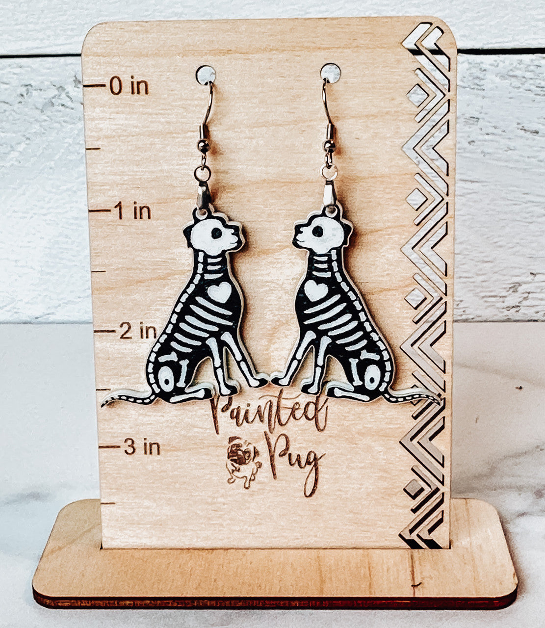 Dog Skeleton Halloween Dangle Earrings for Women