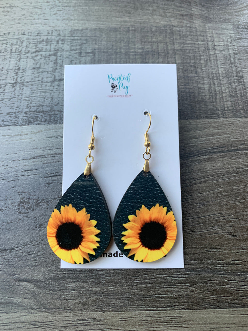 Handmade Sunflower Teardrop Earrings – Floral Statement Jewelry for Any Season