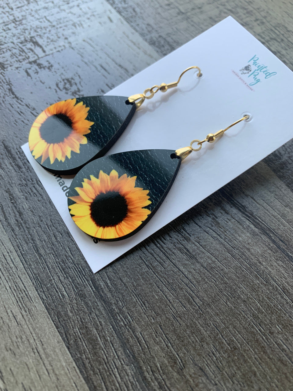 Handmade Sunflower Teardrop Earrings – Floral Statement Jewelry for Any Season