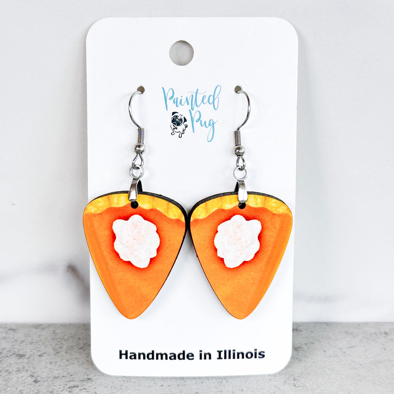 Handmade Pumpkin Pie Earrings – Cute Fall Jewelry with Stainless