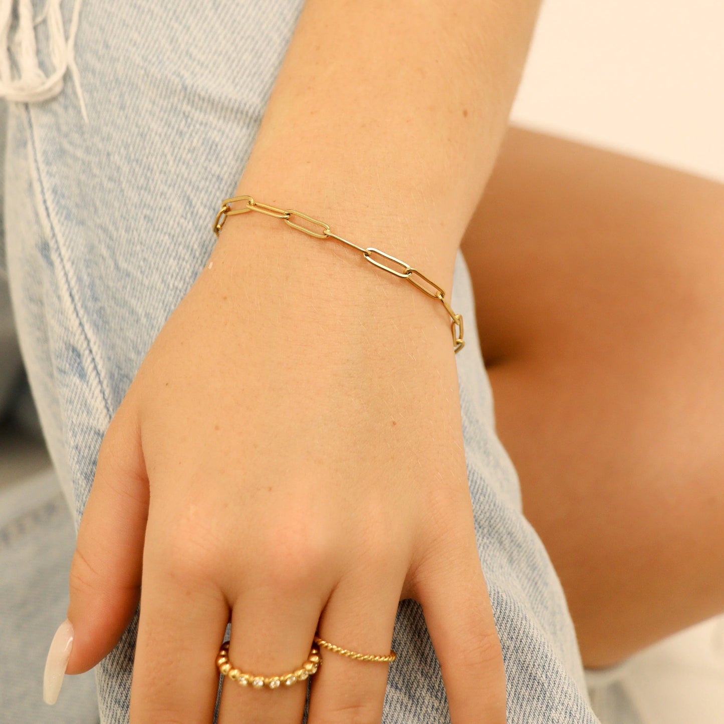 Paperclip Chain Bracelet – 18K Gold or Silver Stainless Steel