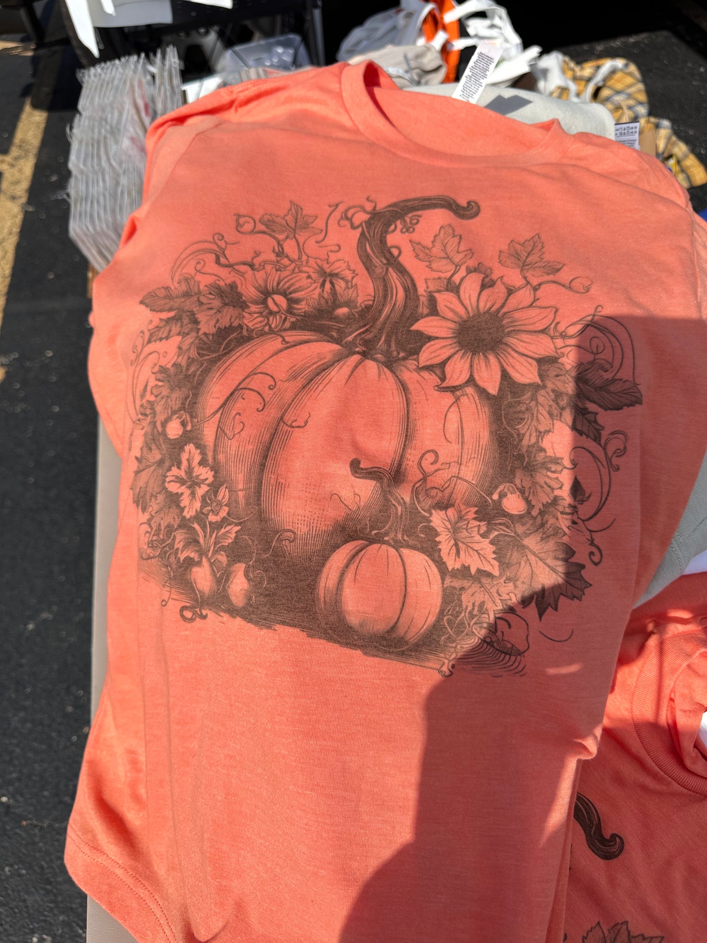 Pumpkin and Sunflower Fall Graphic Tee – Soft Short Sleeve T-Shirt