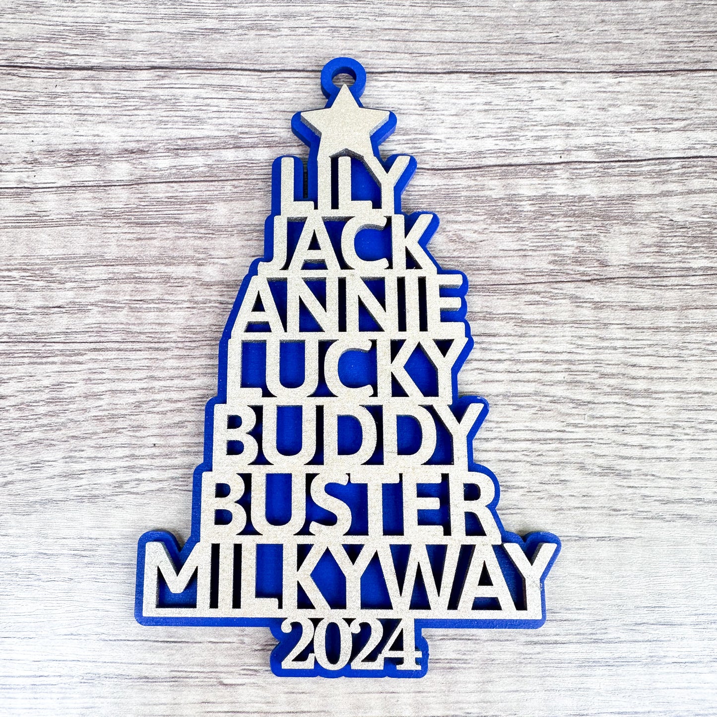 Personalized Name Stack Christmas Tree Ornament