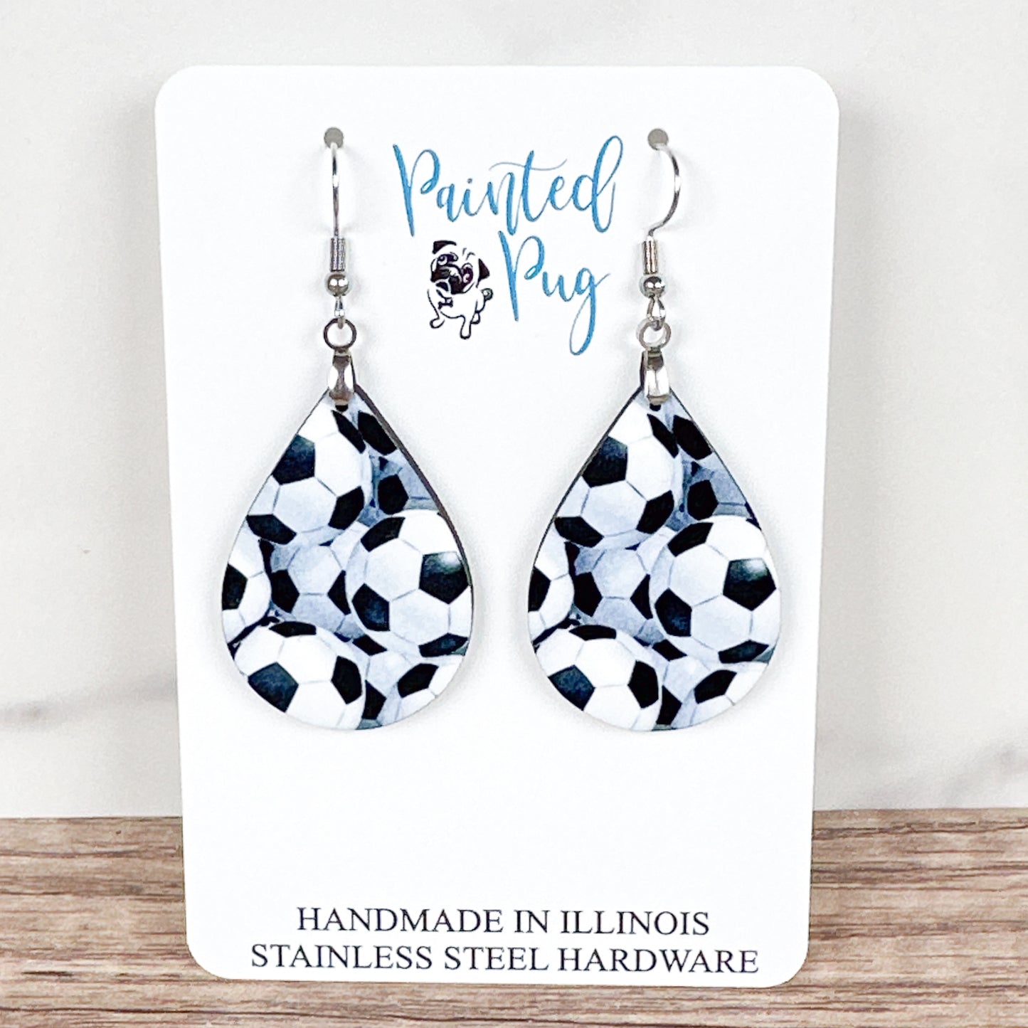 Soccer Ball Teardrop Earrings – Sports Print