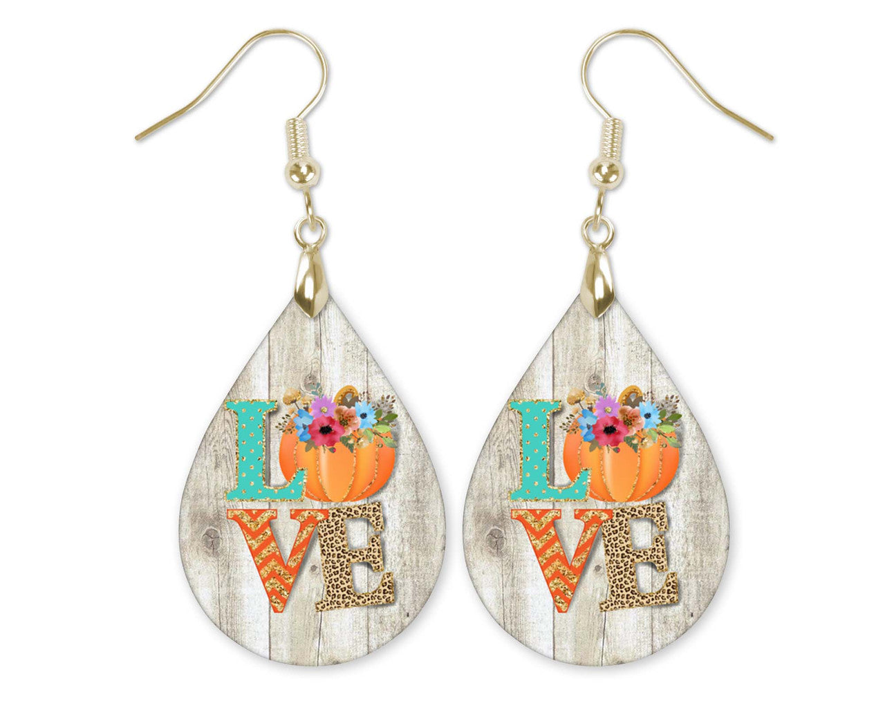 Handmade Fall Love Pumpkin Teardrop Earrings – Autumn Harvest Jewelry