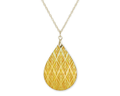 Mustard Gold Boho Teardrop Shape Necklace