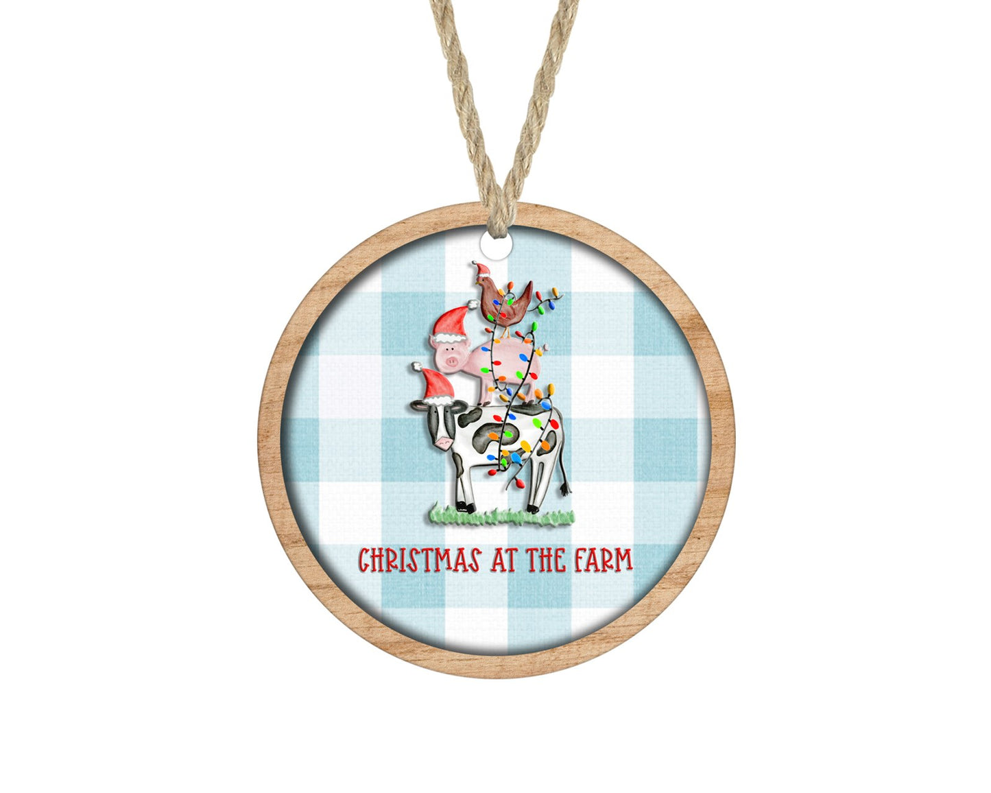 Christmas at the Farm cow with lights ornament