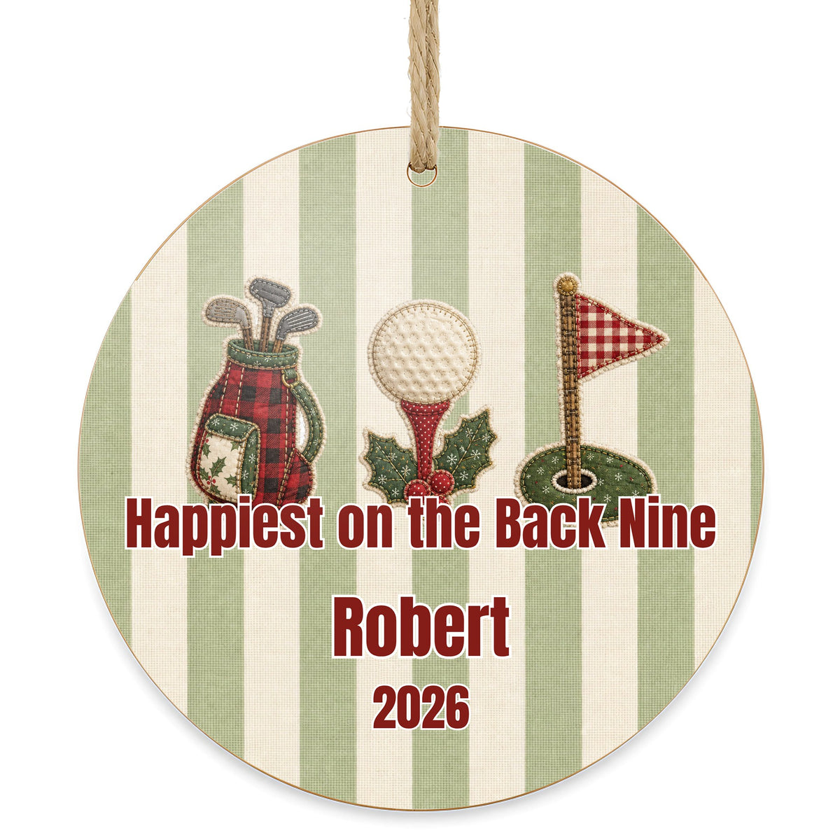 Personalized Golf Ornament on white