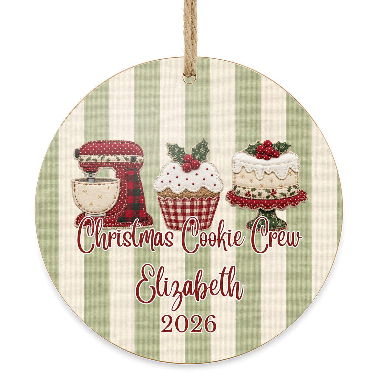 Personalized Baking Ornament on white