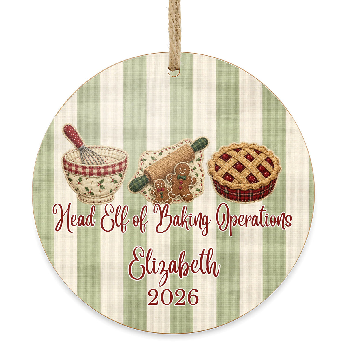 Personalized Baking Ornament on white