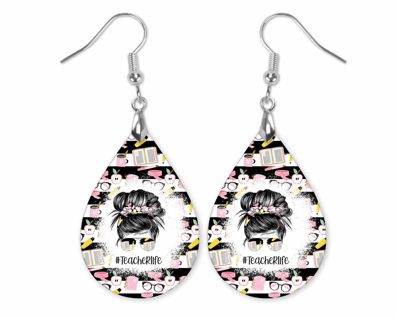 Teacher Life Teardrop Dangle Earrings