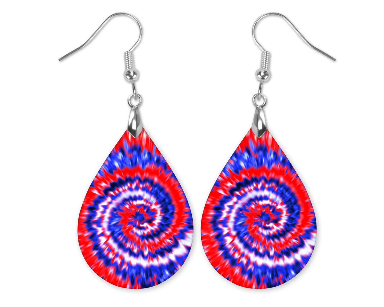 Tie Dye Boho Hippie Teardrop Dangle Earrings