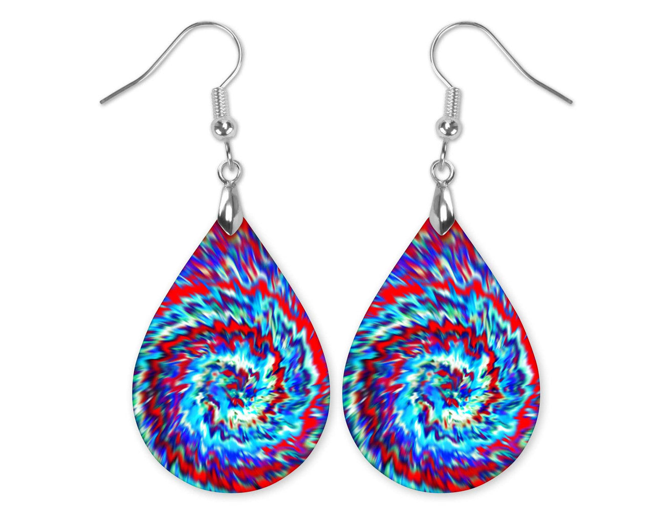 Tie Dye Hippie Hipster Boho Teardrop Dangle Earrings