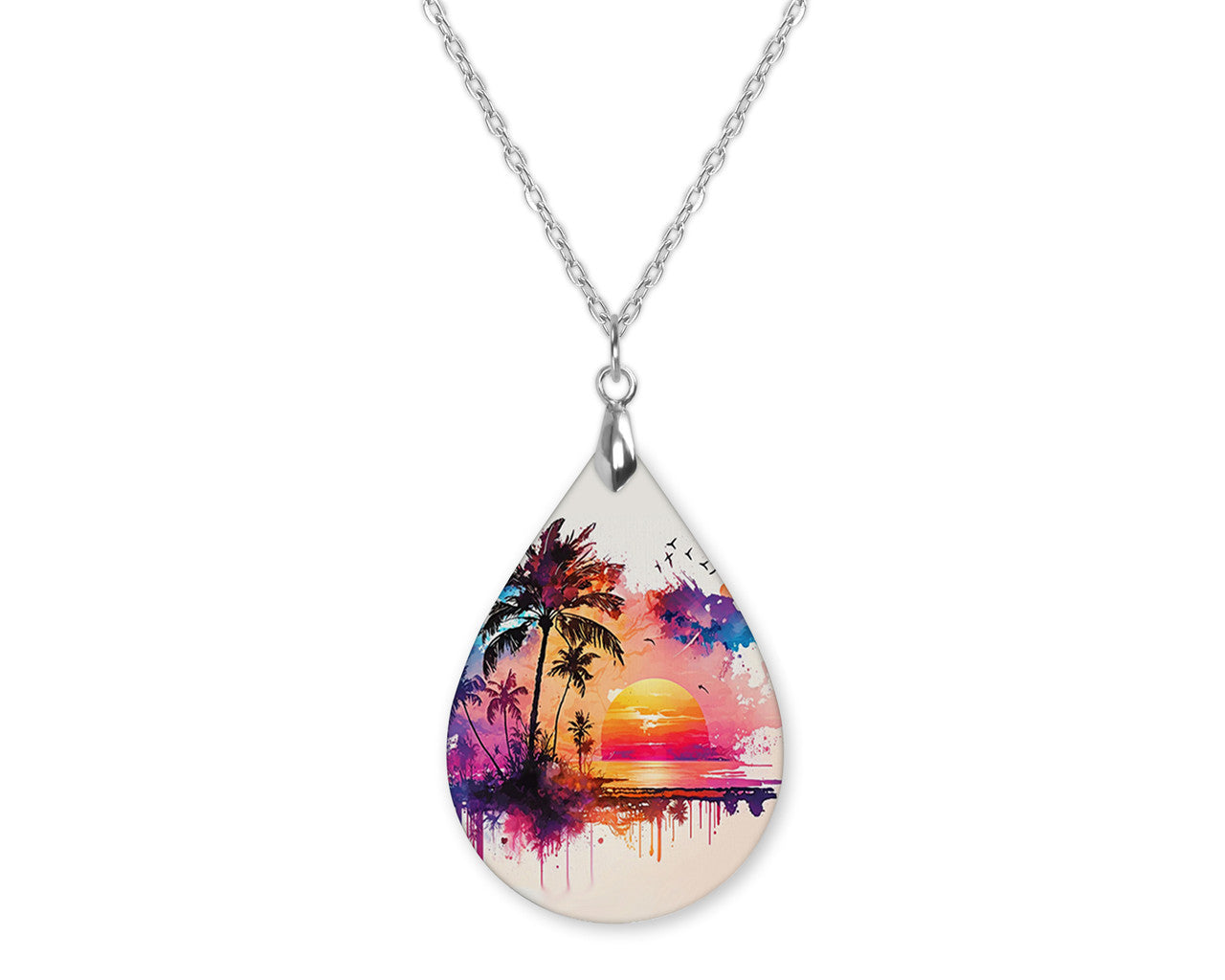 Beach Paradise Summer Teardrop Shape Necklace