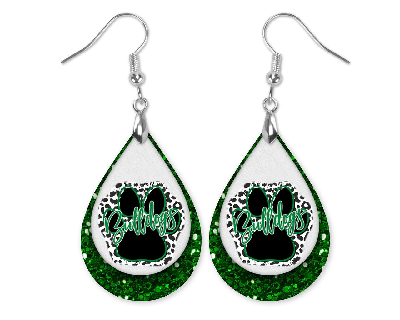 Bulldogs Pawprint Gameday Dog Lover Earrings