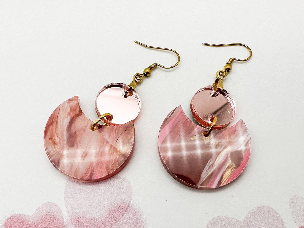 Rose Gold Boho Round Dangle Earrings