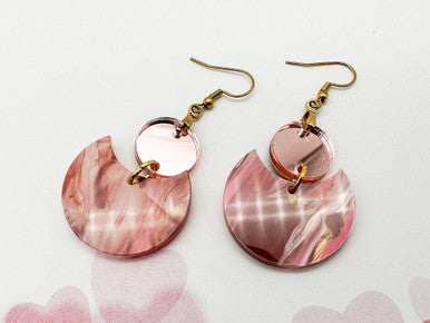 Rose Gold Boho Round Dangle Earrings