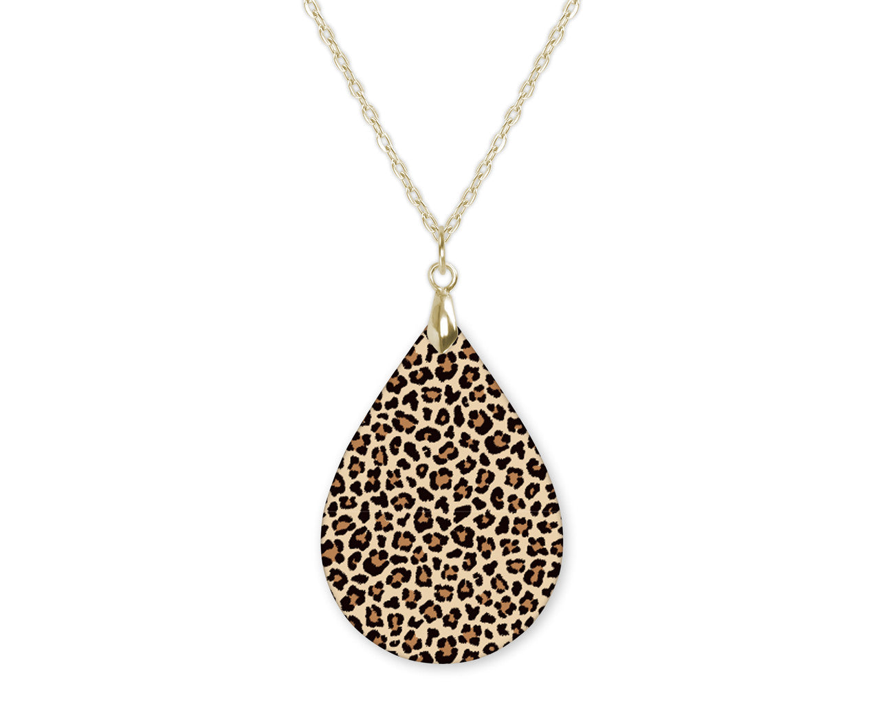 Leopard Pattern Teardrop Shape Necklace