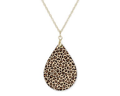 Leopard Pattern Teardrop Shape Necklace