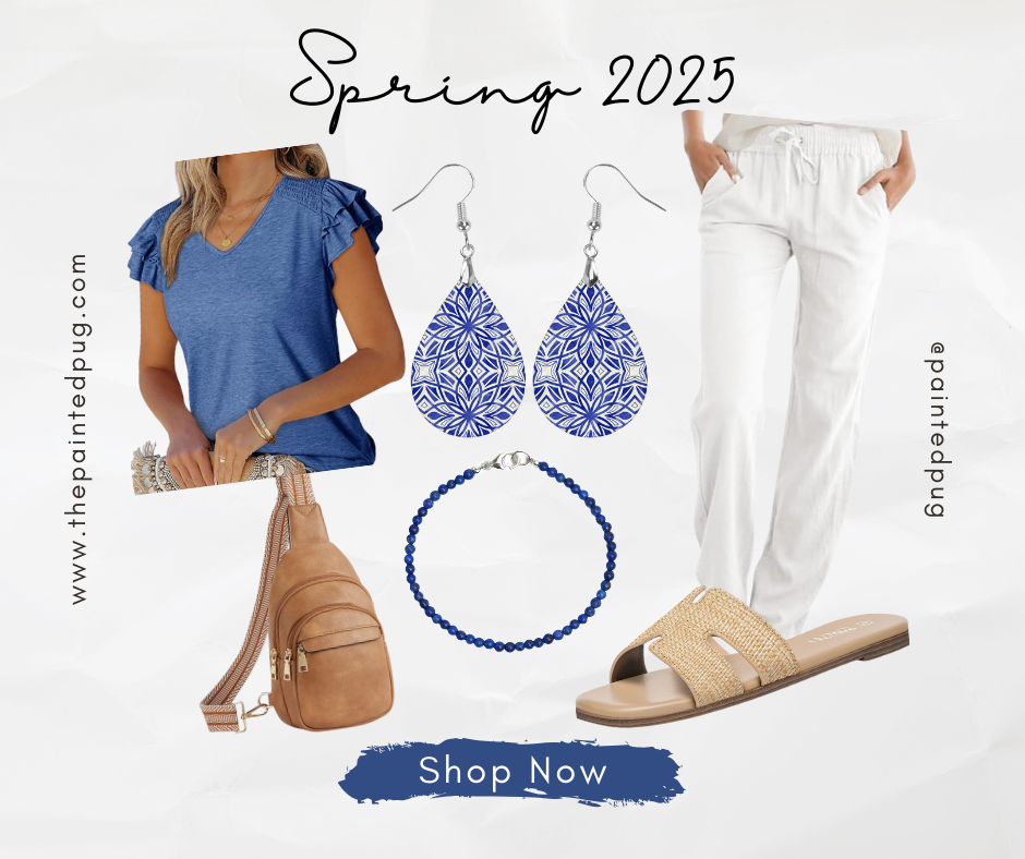 Pinterest Spring 2025 Spring Outfit Idea with Handmade Earrings | The Painted Pug Blog