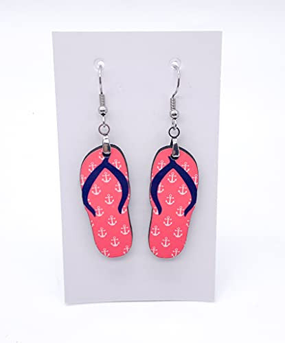 Flip Flop Summer Hardboard Dangle Earrings