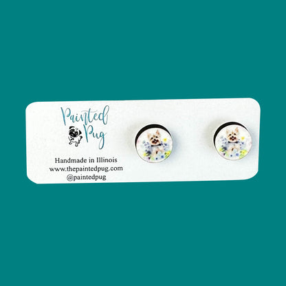 Yorkie Yorkshire Terrier Stud Earrings