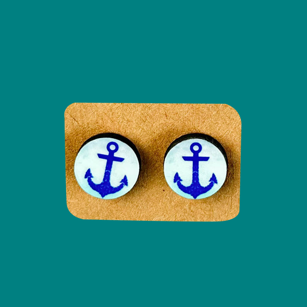 Anchor Cruise Ship Summer Stud Round Earrings