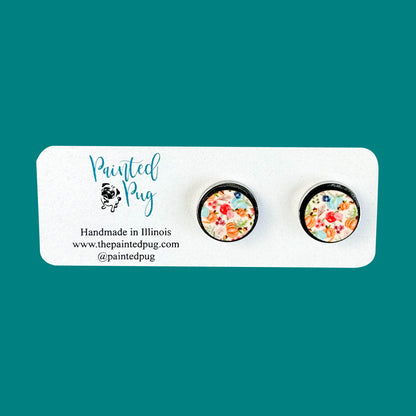 Pumpkin Fall Round Stud Earrings