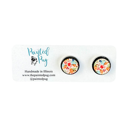 Pumpkin Fall Round Stud Earrings