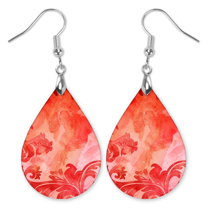 Dangle Red MDF Earrings for Everyday Wear - Stylish Wooden Jewelry