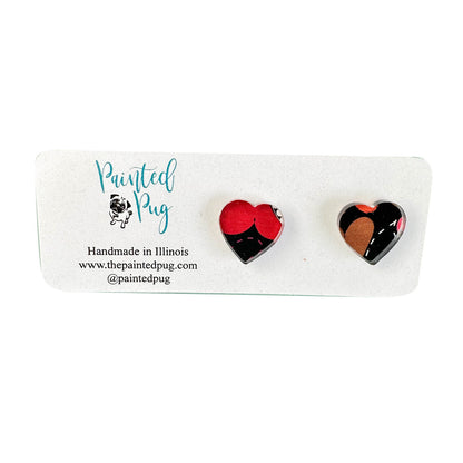 Heart Earrings – Colorful Acrylic Studs with Stainless Steel Posts
