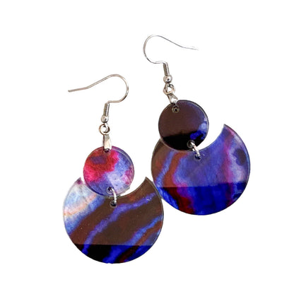 Purple Half Moon Boho Earrings Stylish Earrings Fall Earrings Halloween Earrings