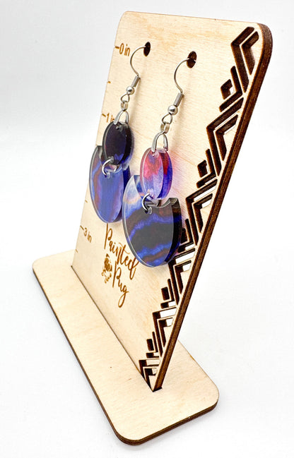 Purple Half Moon Boho Earrings Stylish Earrings Fall Earrings Halloween Earrings