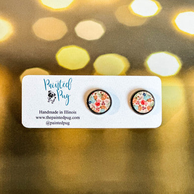 Pumpkin Fall  Halloween Round Stud Earrings