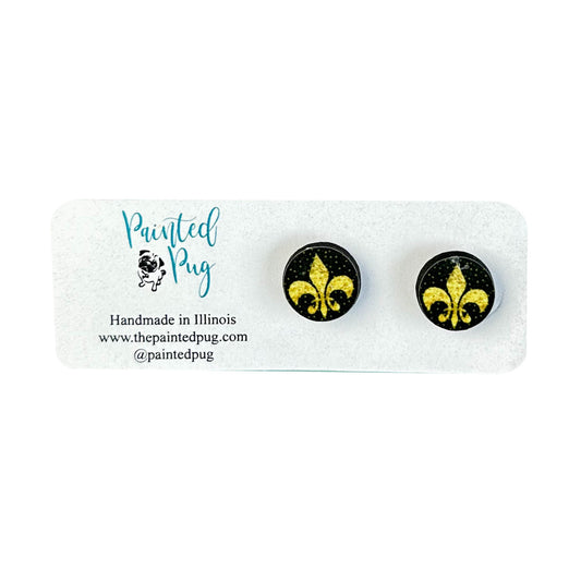 Fleur De Lis Mardi Gras New Orleans Stud Earrings
