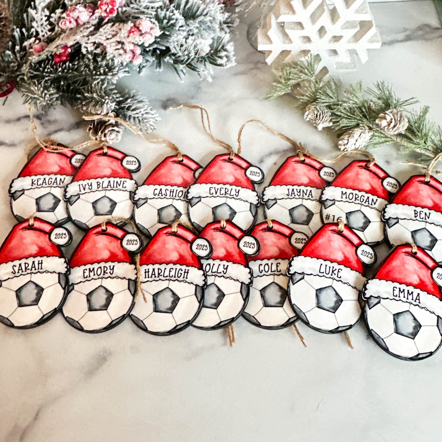 Personalized Soccer Ornament – Custom Name, Number & Year